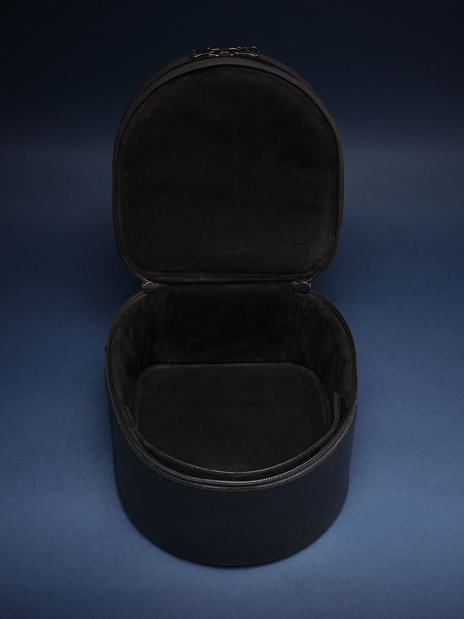 Suede Interior. Apple Vision Pro Travel Case Black by Capra Leather