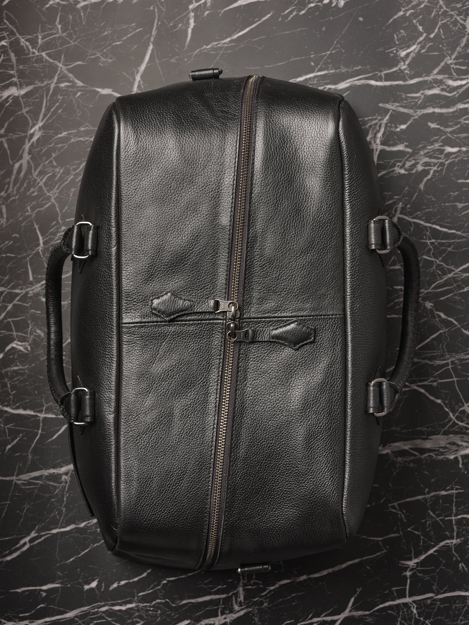 Wide Main Compartment. Weekender Bag for Men Black by Capra Leather