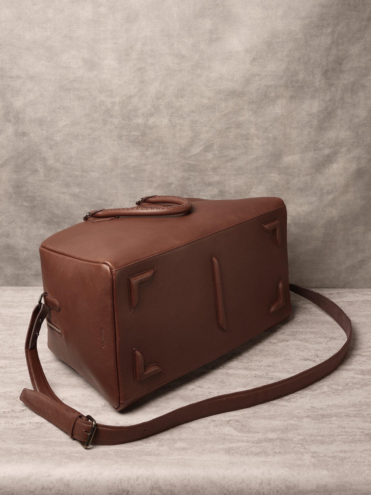 Leather Feet. Designer Duffle Bags Brown by Capra Leather