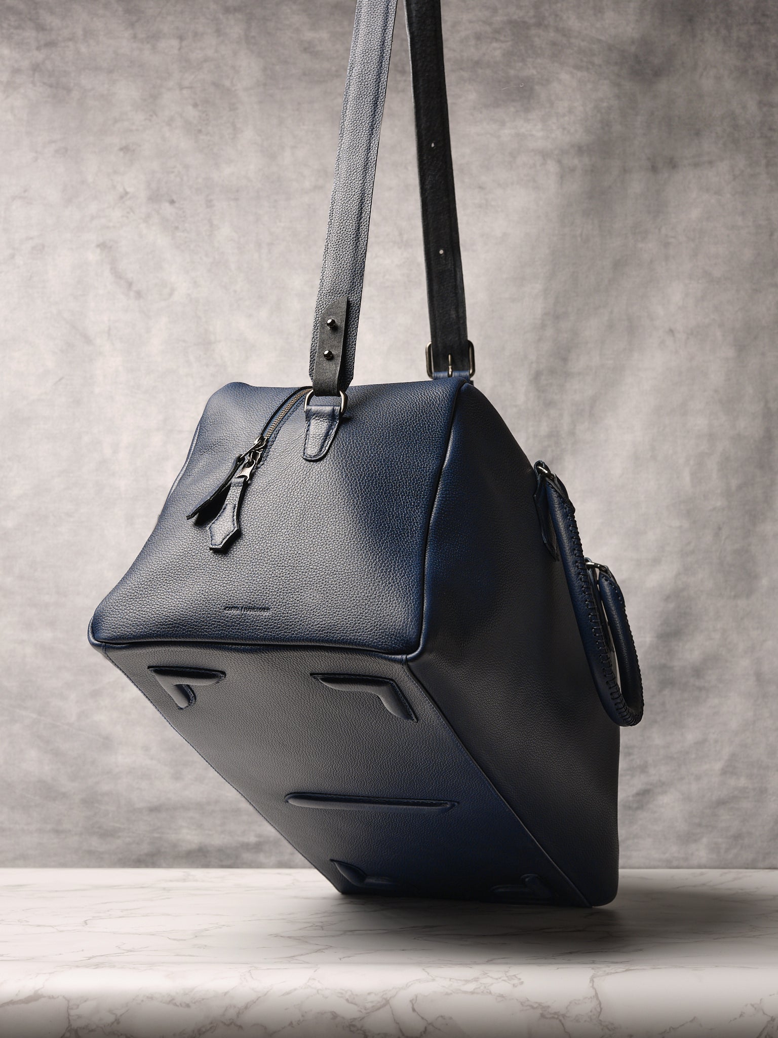 Carry-on Bag. Mens Weekender Bag Navy by Capra Leather