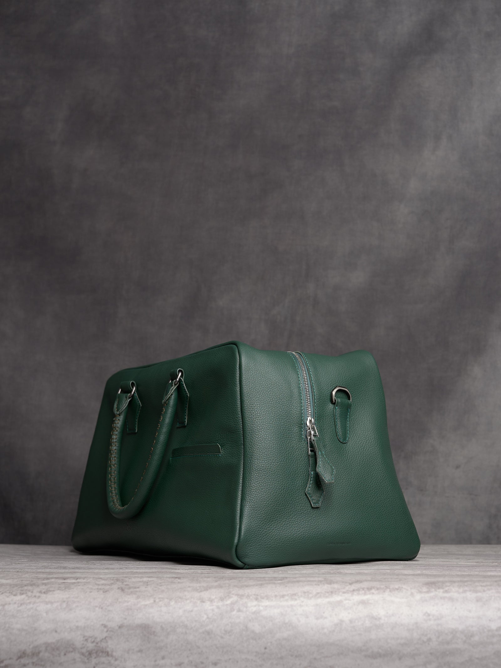 Duffle Bag Leather. Weekend Travel Bags Green by Capra Leather