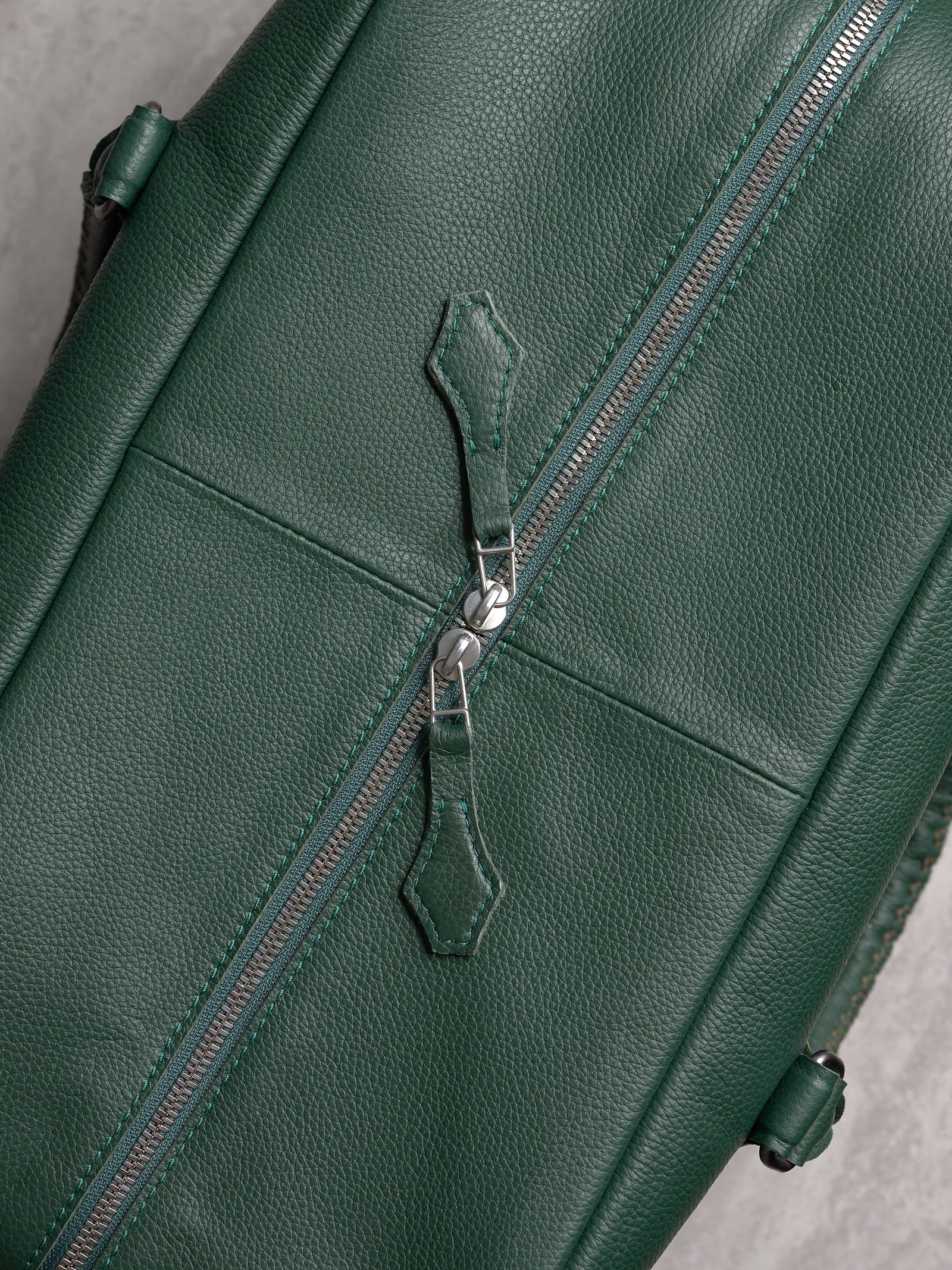 Wide Main Compartment. Duffle Bag Travel Green by Capra Leather