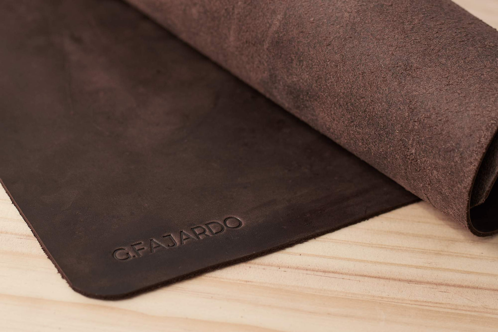 Custom engraved desk pad for a signature look.