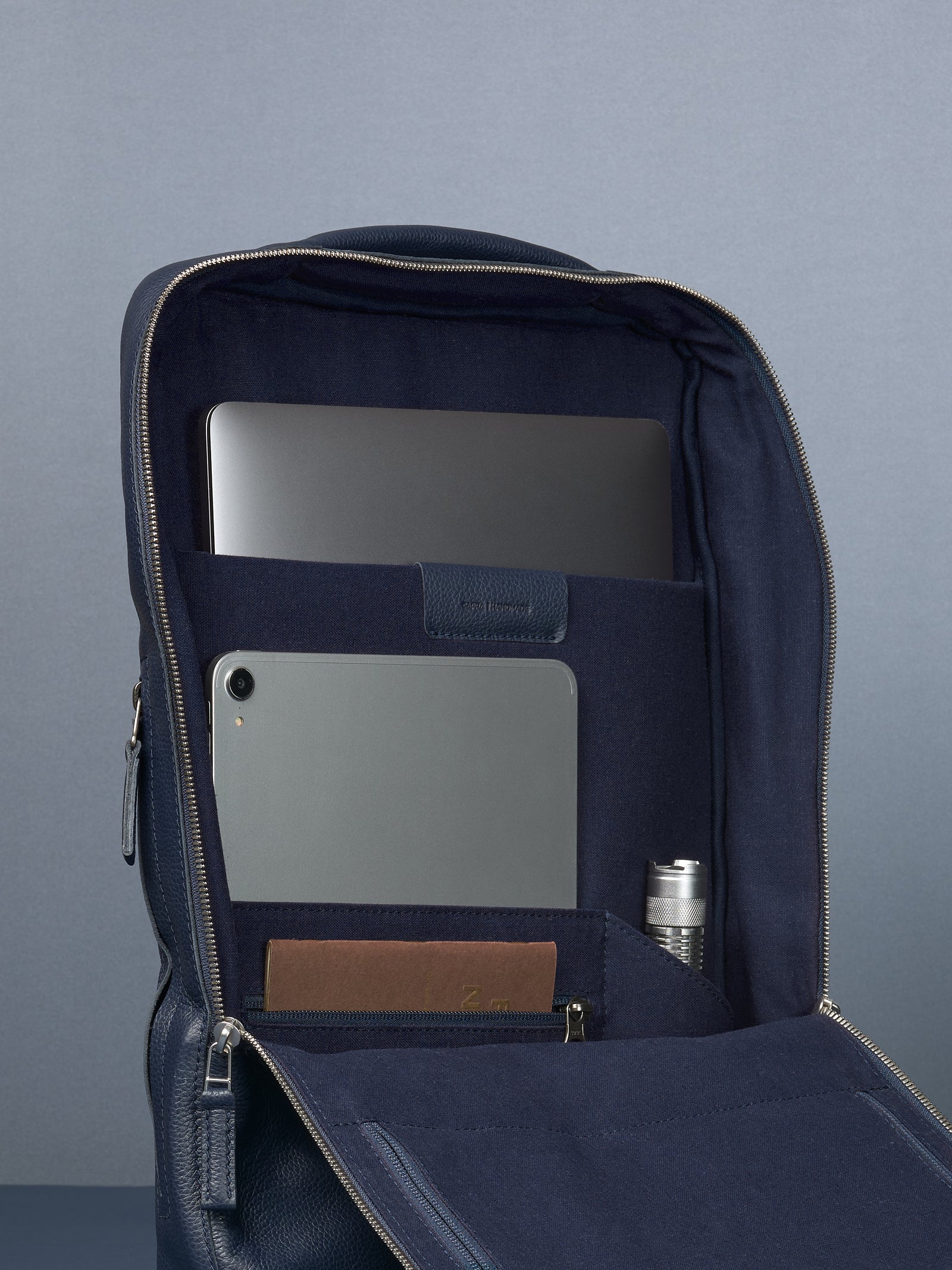 Tech backpack for men. Backpack for laptop and tech equipment. Unique design. Men's accessories. Made in premium leather by Capra Leather.