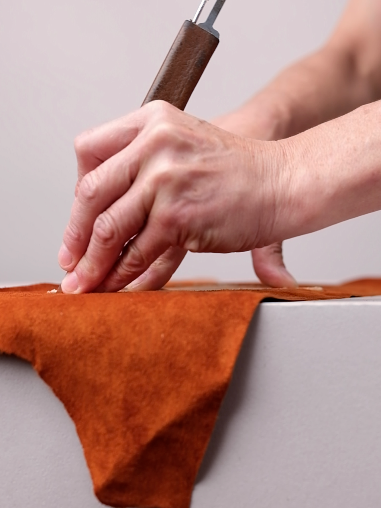 A short video showcasing the texture and craftsmanship of the Capra Leather suede cap.