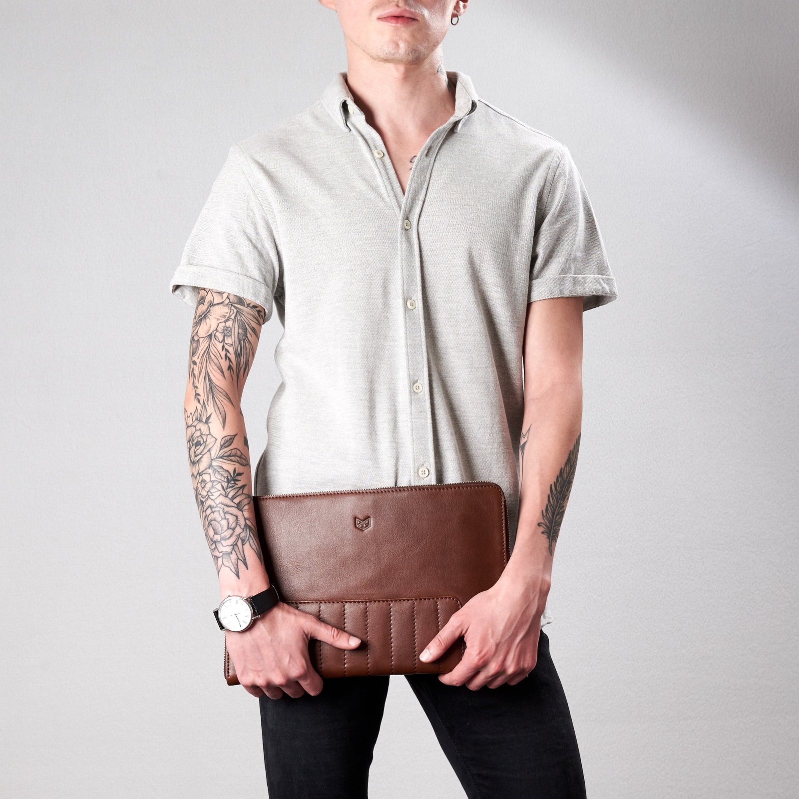 Style Biker portfolio brown by Capra Leather.