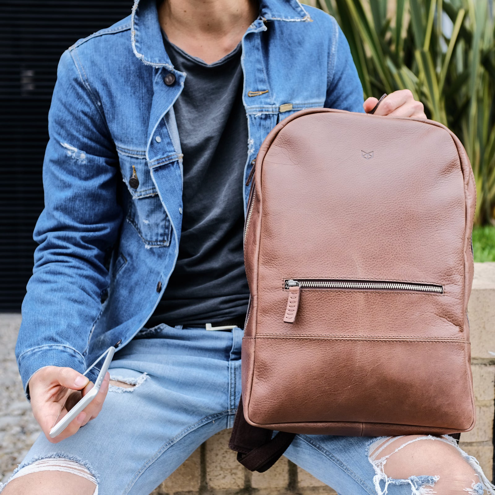 bisonte laptop backpack brown by capra leather