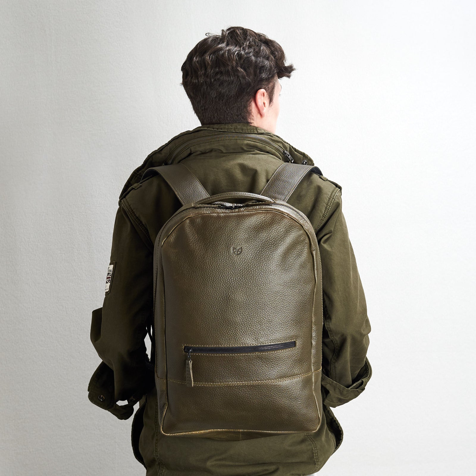 full grain leather laptop bag green by capra