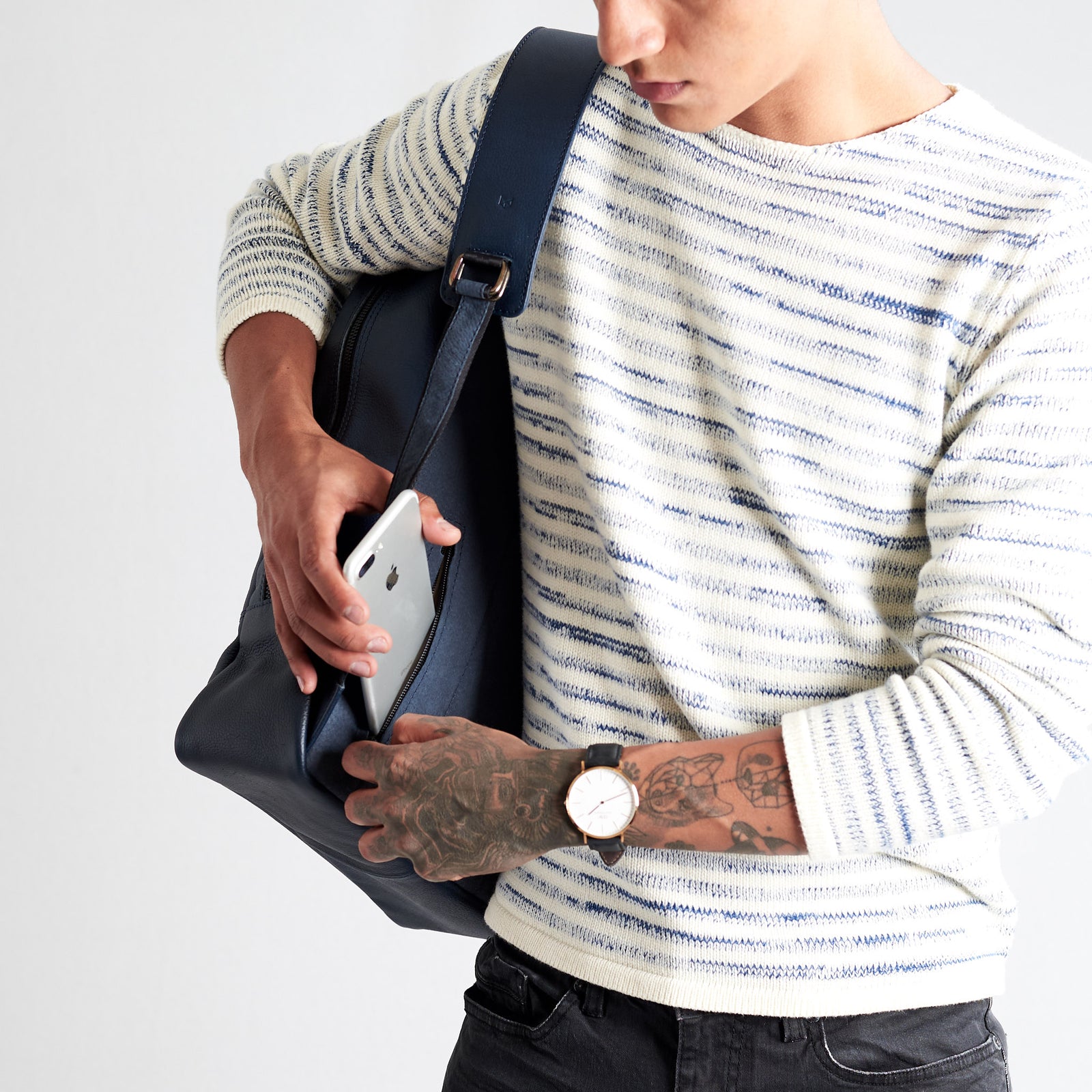 leather backpacks for men navy by capra leather