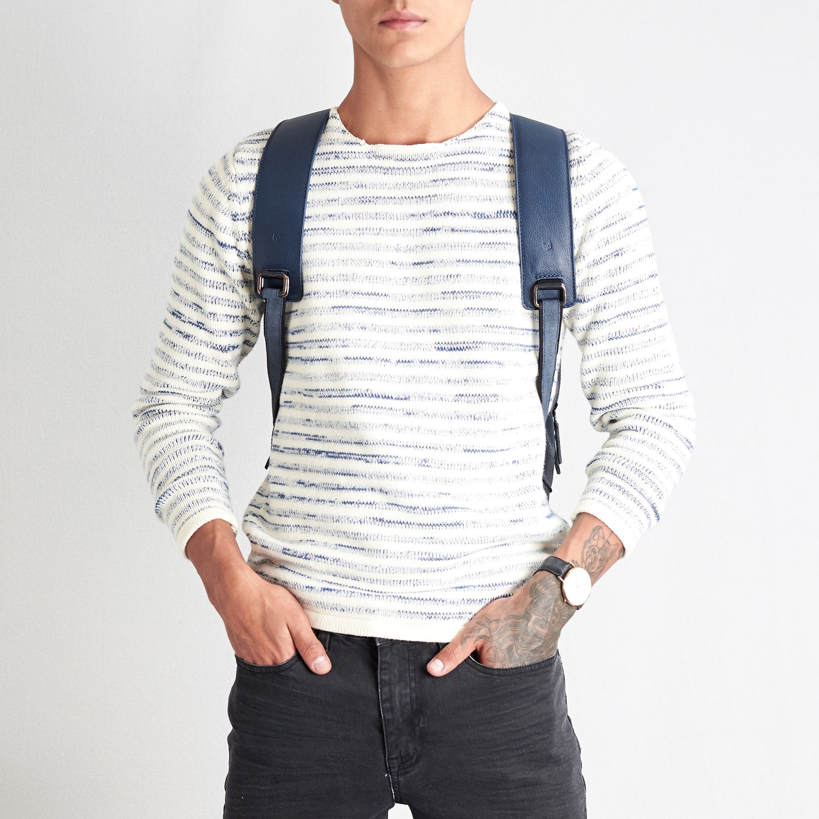 best mens backpack navy by capra leather