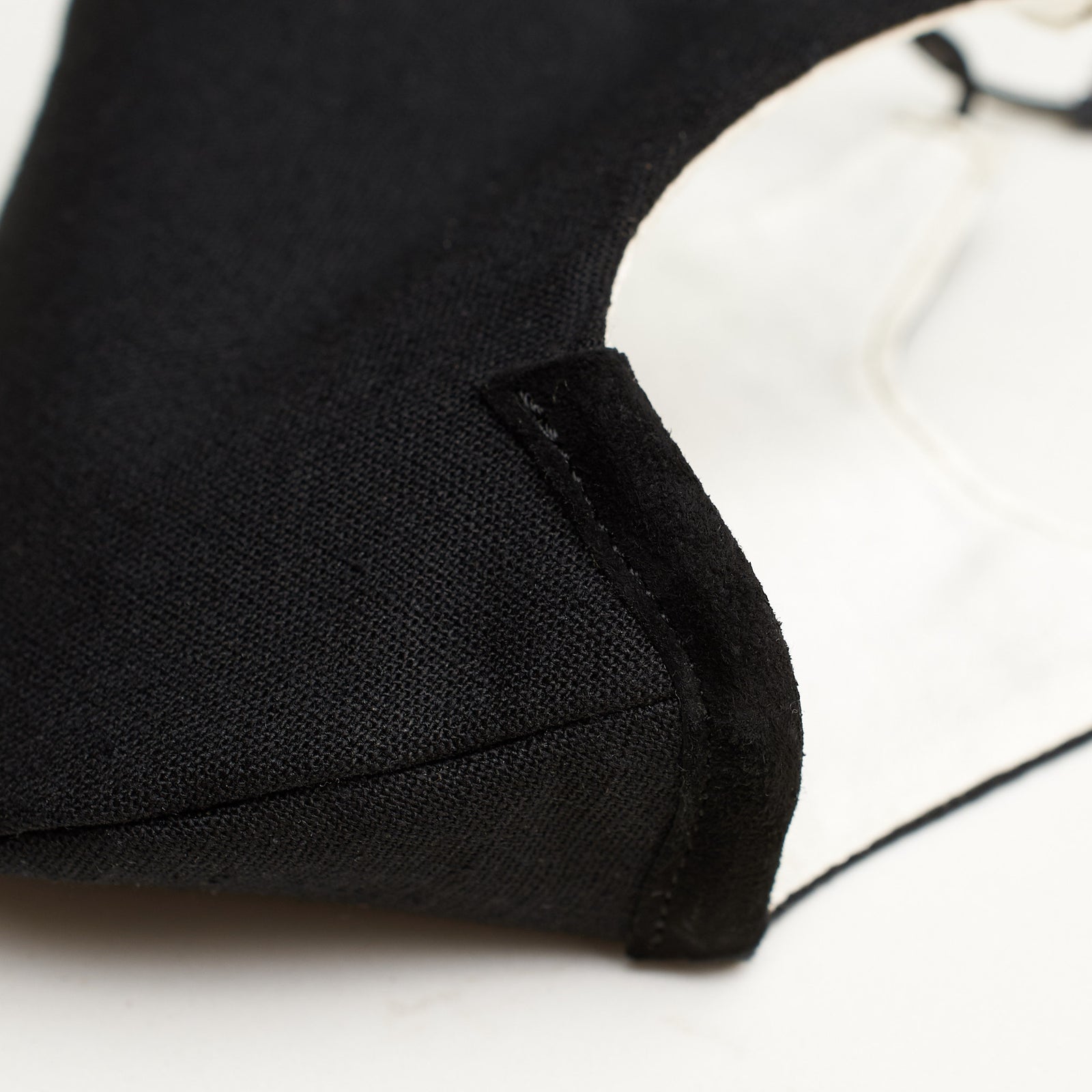 Detail view. Reusable 3 layers Face Mask by Capra Leather