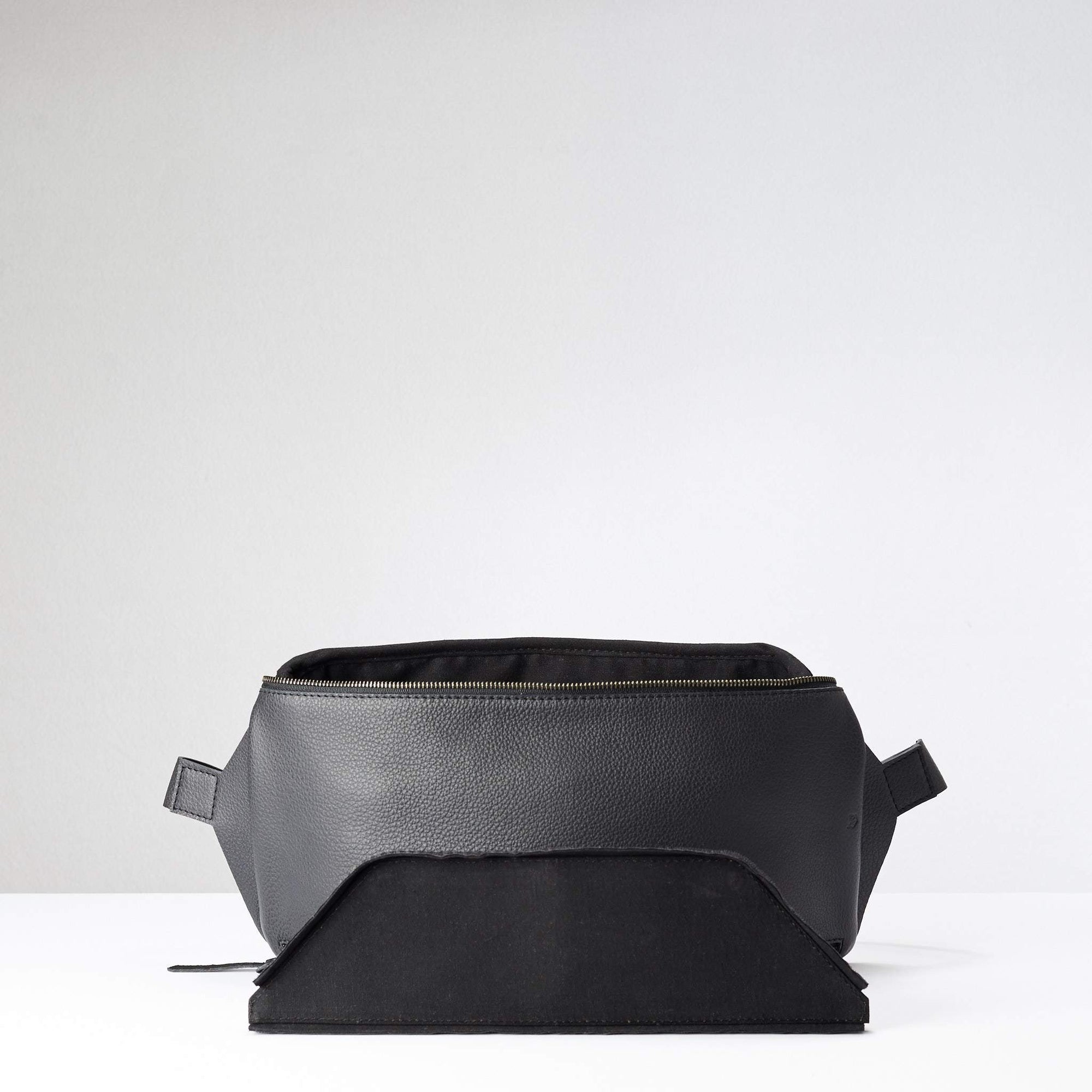 Detachable divider. Fenek Sling Bag Black by Capra Leather