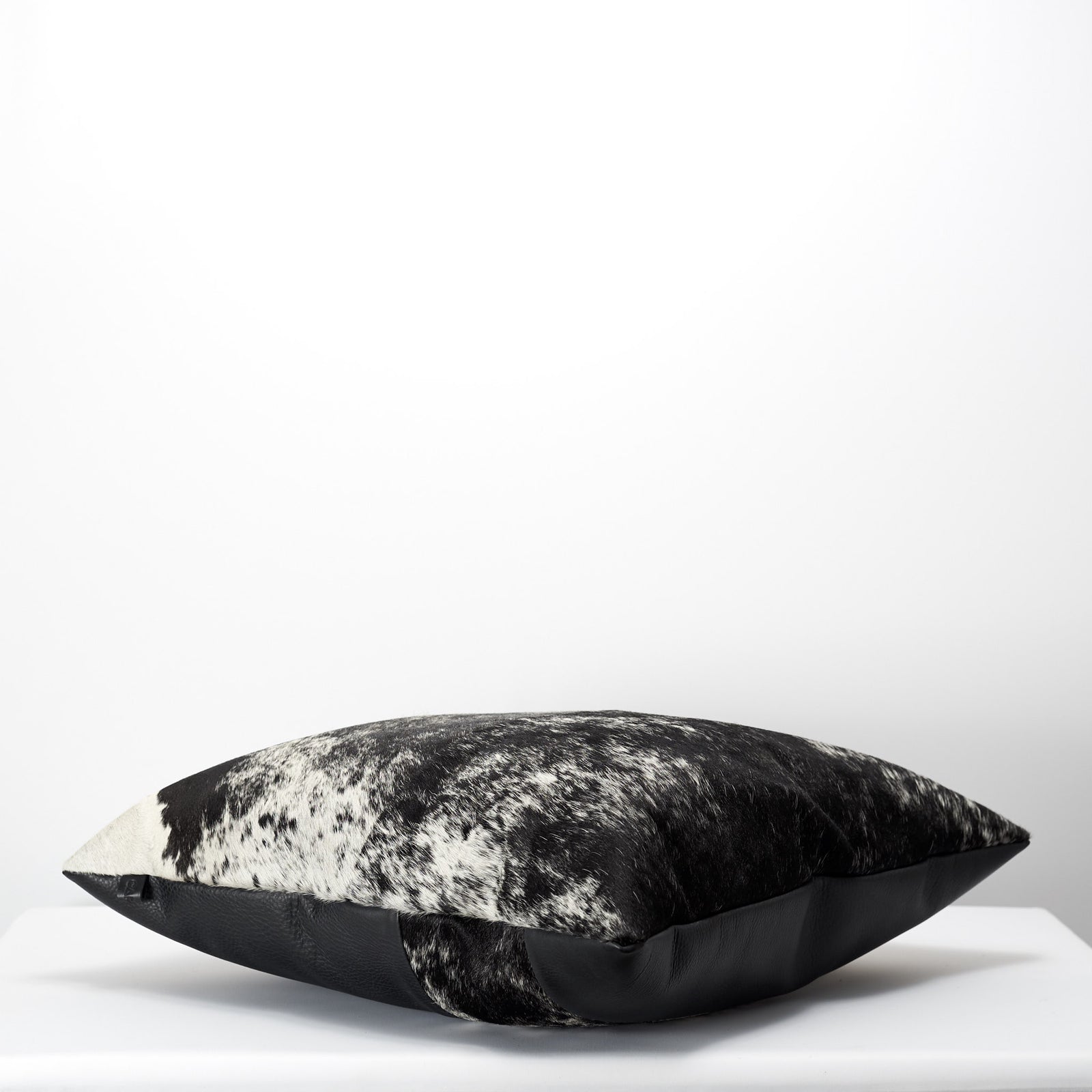 Black Dual Leather Cowhide Cushion. Couch decoration, lounge, bench, sofa cushion covers, custom size, pillow.