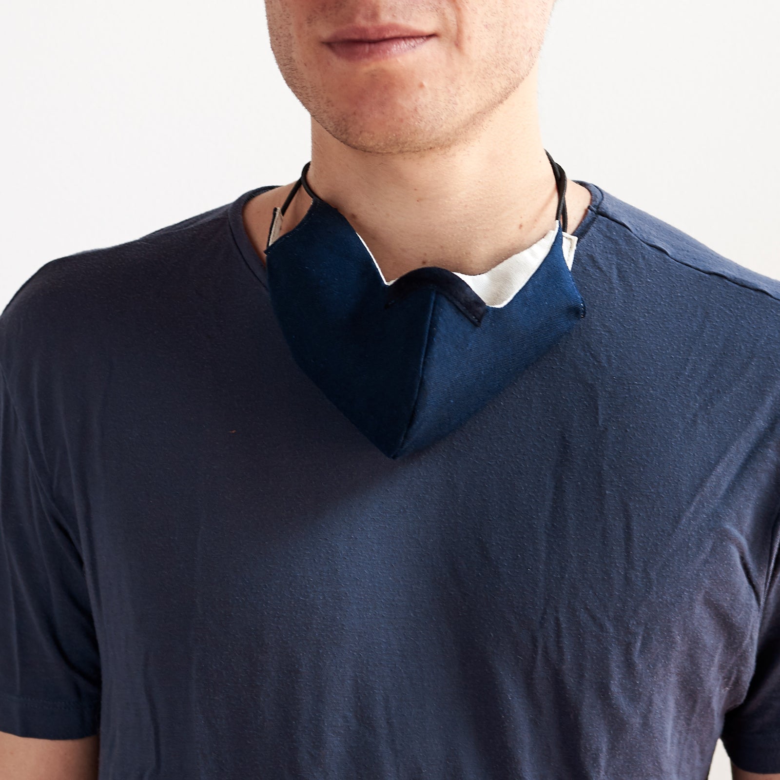 Front view. Linen Face Mask by Capra Leather