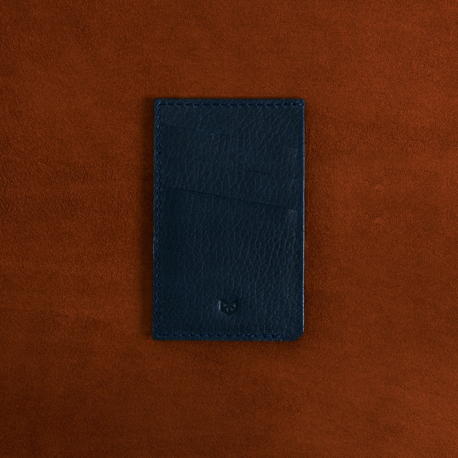 Front. Card Holder Wallet Blue by Capra Leather