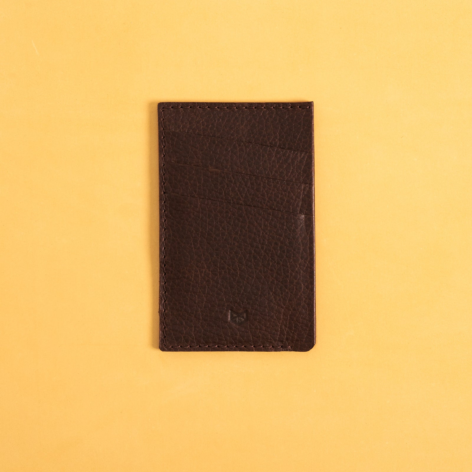 Front. Card Holder Wallet Dark Brown by Capra Leather
