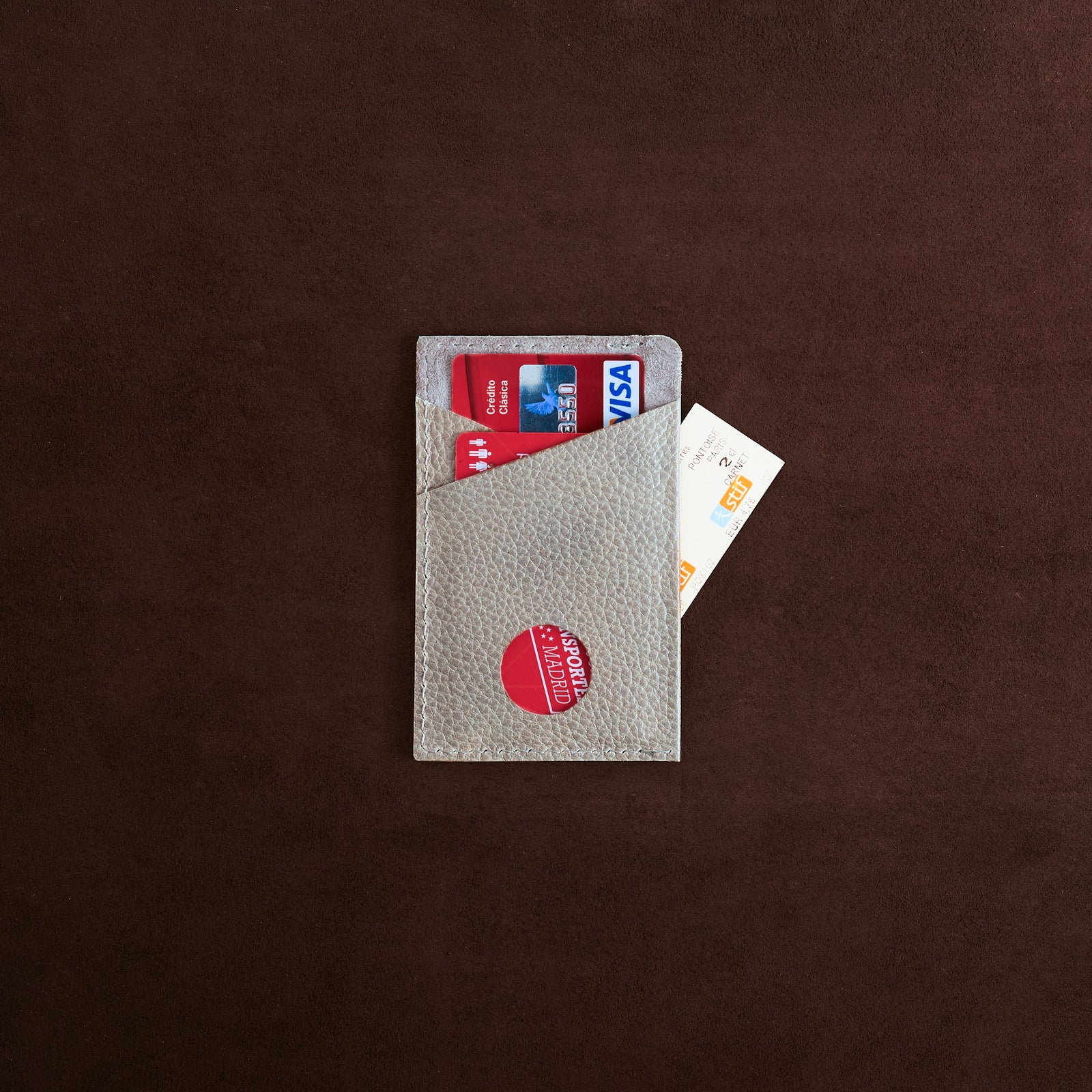 Back with Credit Cards. Card Holder Wallet Grey by Capra Leather