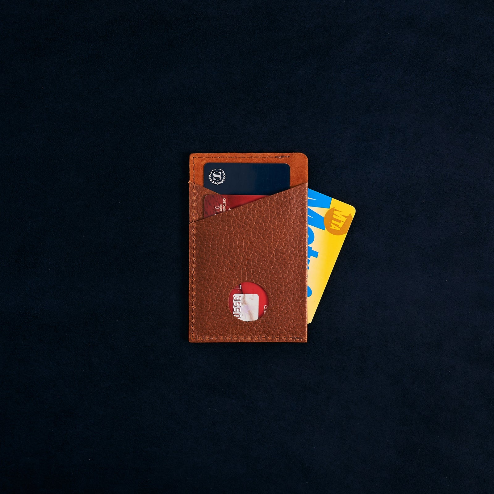 Back with Business Cards. Card Holder Wallet Tan by Capra Leather