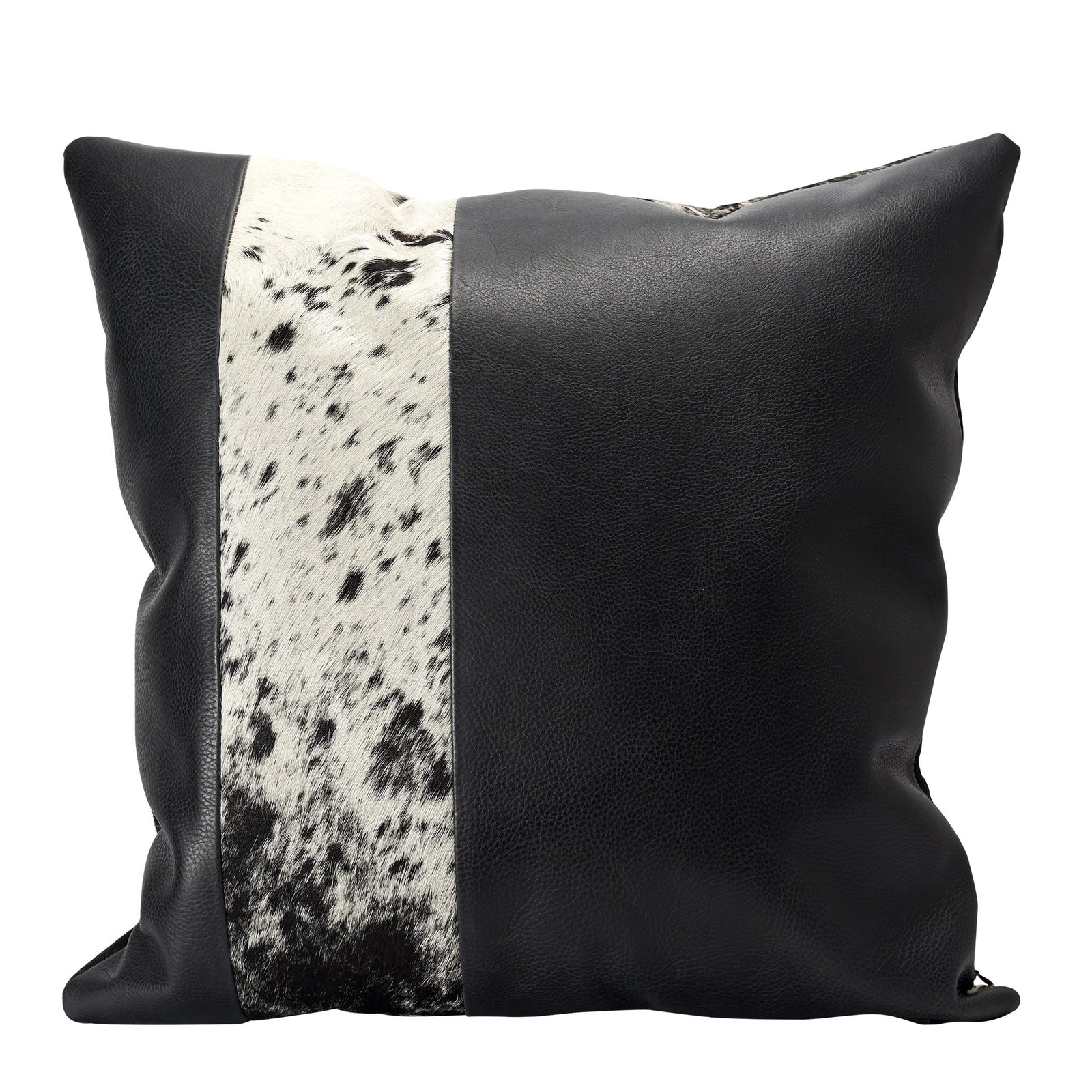 Black Dual Leather Cowhide Cushion. Couch decoration, lounge, bench, sofa cushion covers, custom size, pillow.