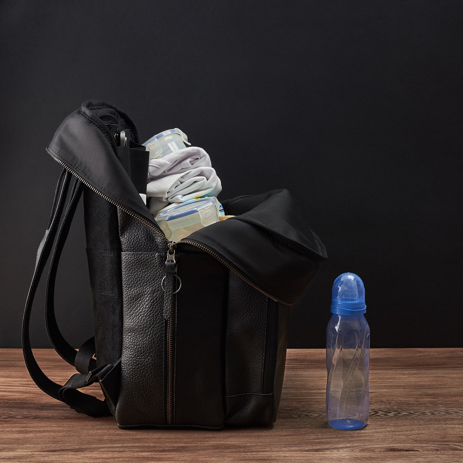 diaper bags leather black by capra