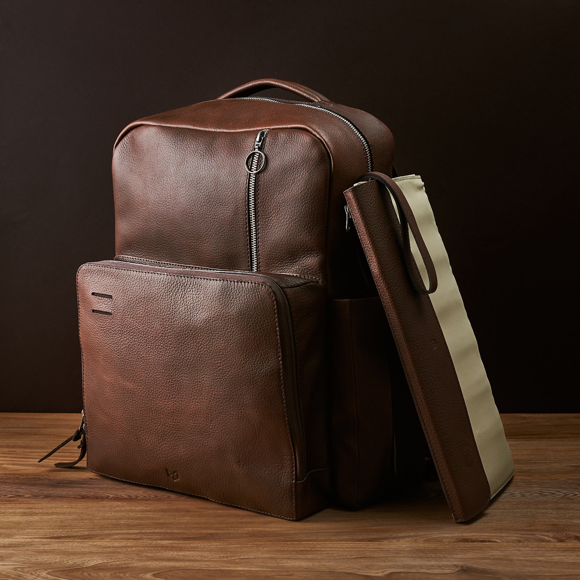 diaper bag backpack laptop brown by capra leather