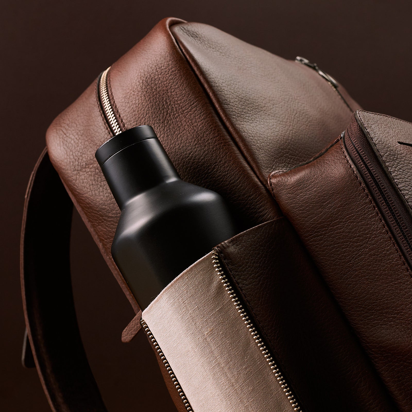 brown leather diaper backpack by capra