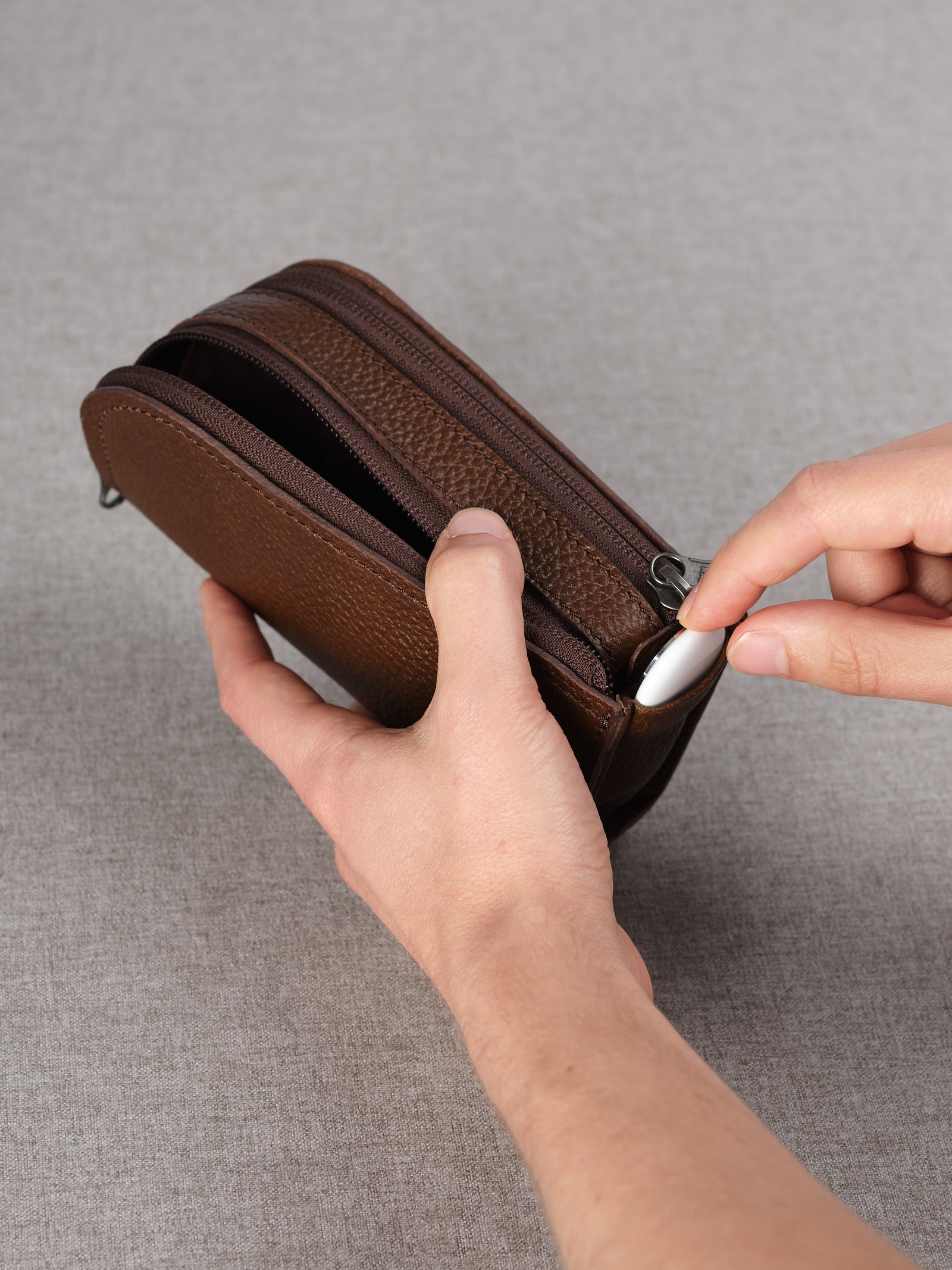 Double Glasses Case · Brown