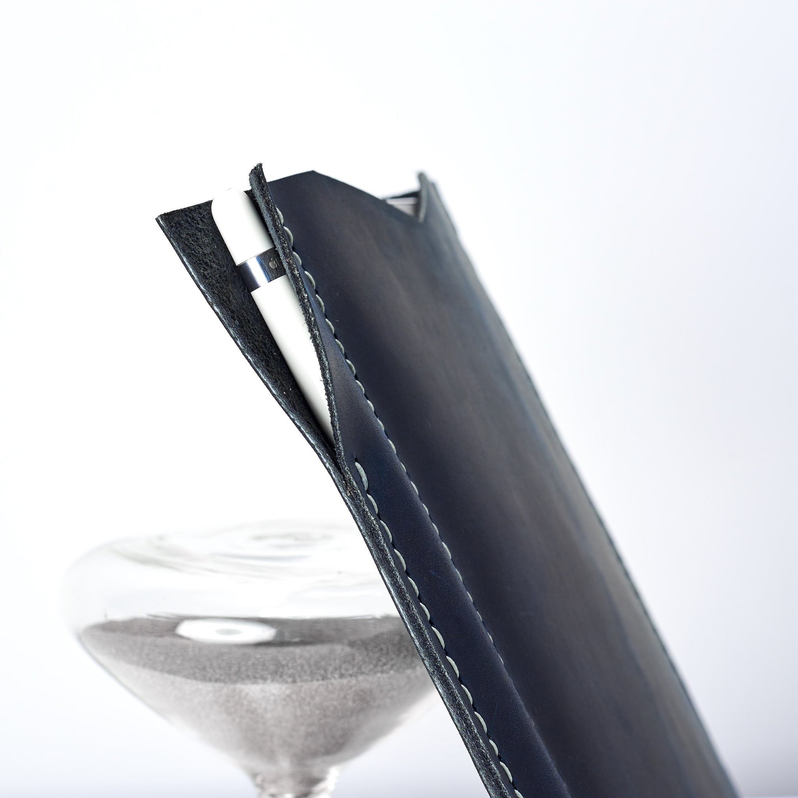 iPad pro blue leather sleeve. hand stitched iPad pro leather sleeve. iPad cover, iPad protector, hand stitched cases for men