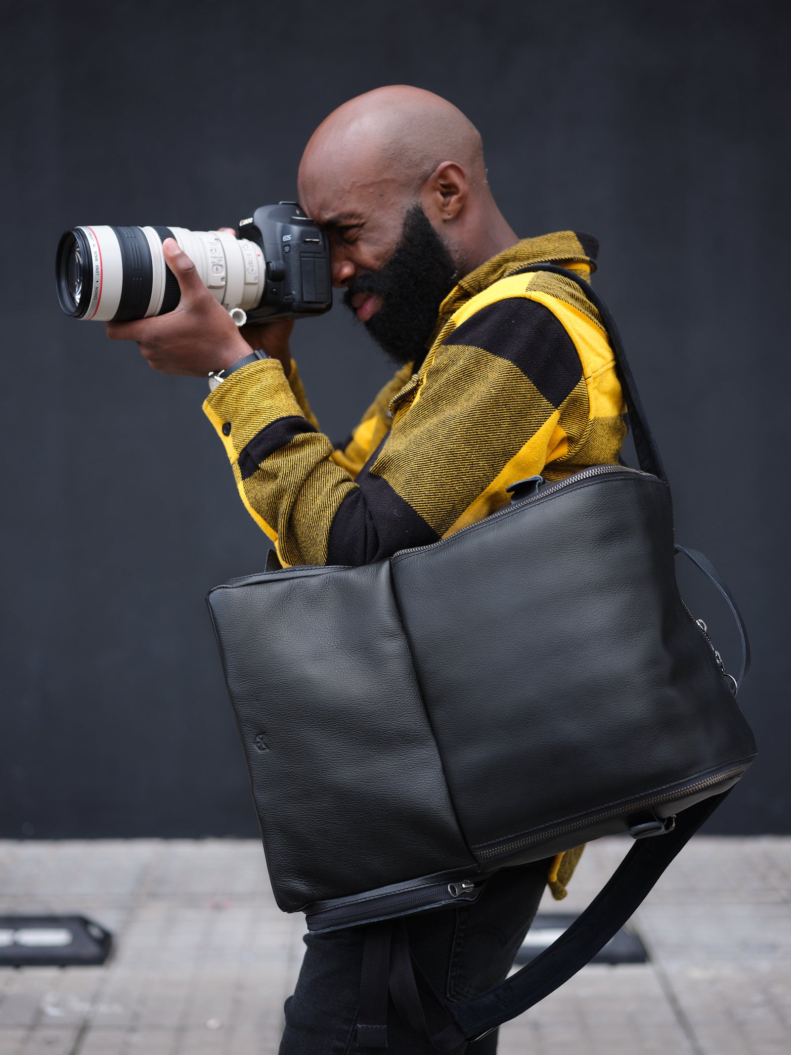 adventure camera backpacks black by capra leather