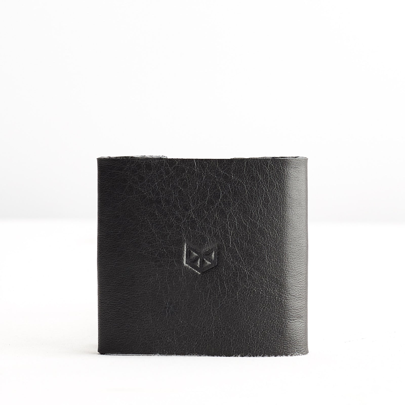 Elastic card holder. Black leather slim wallet gifts for men handmade accessories. Designer bifold wallet for mens gifts