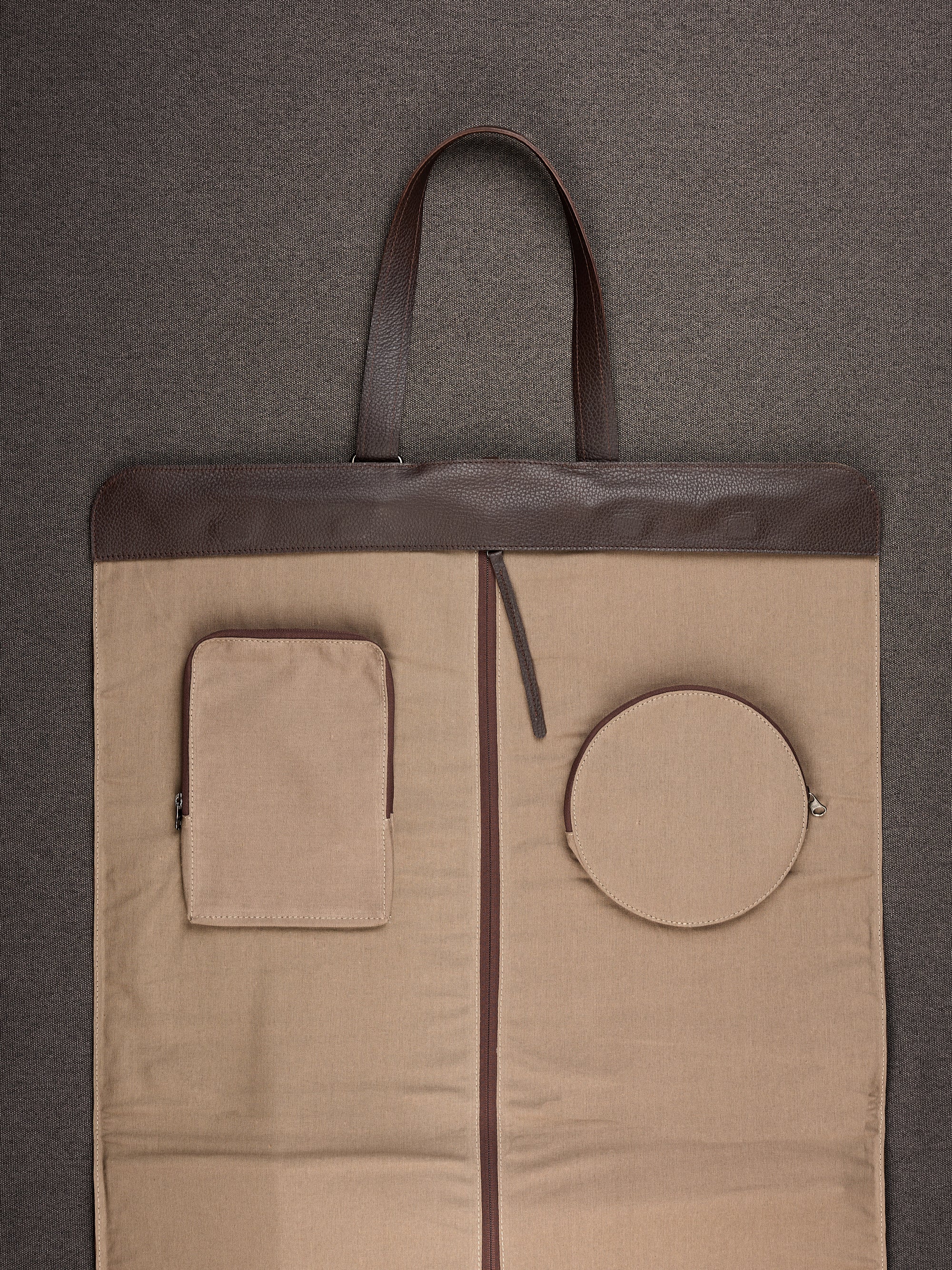 Hanging Garment Bag Dark Brown by Capra Leather