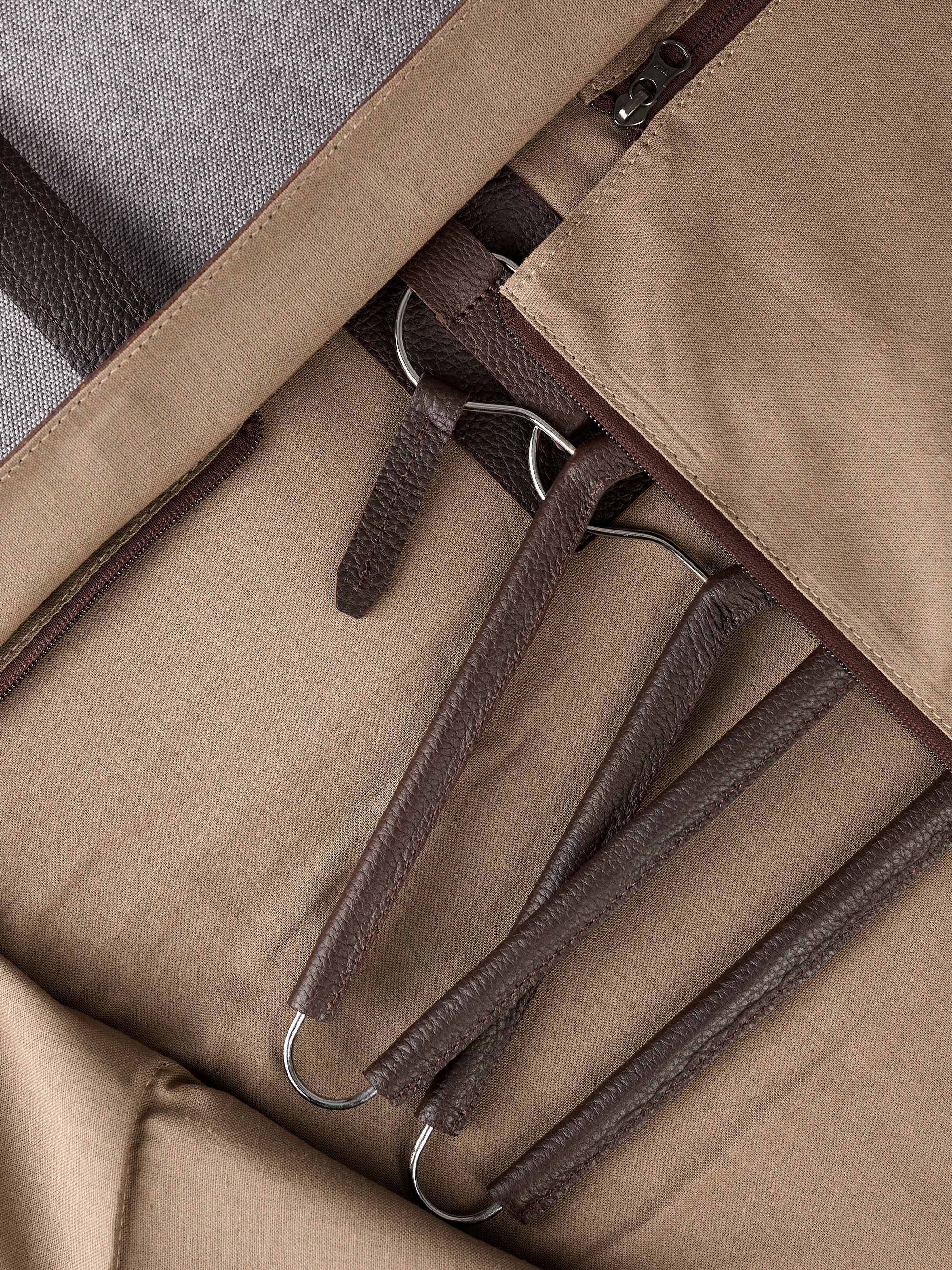 Leather Hangers. Travel Suit Bag Dark Brown by Capra