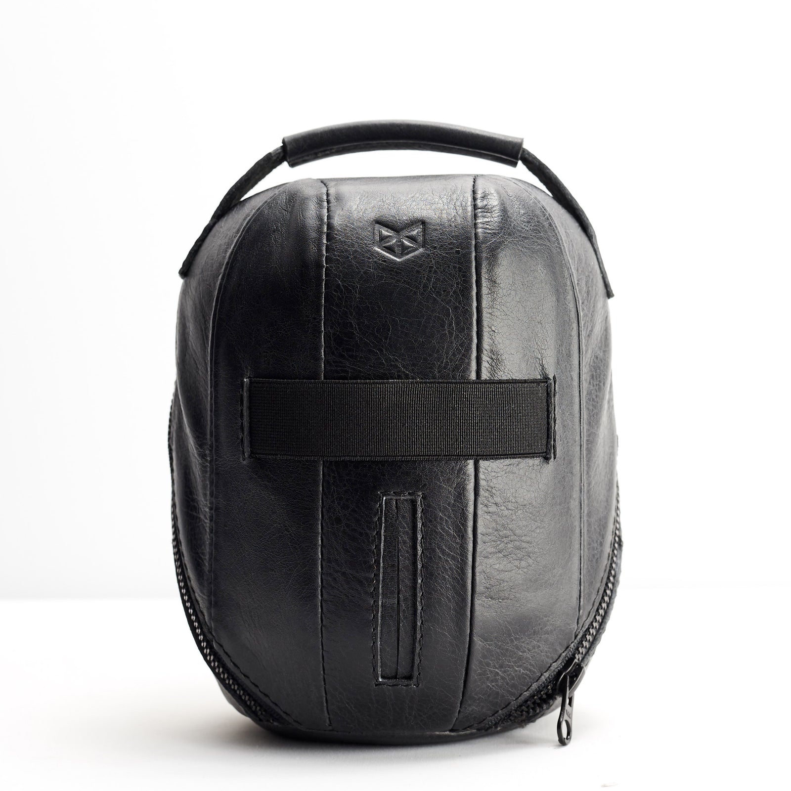 HomePod black leather travel cover. Carrying case with cable management to avoid tangling. Optional custom monogram. Shop here.