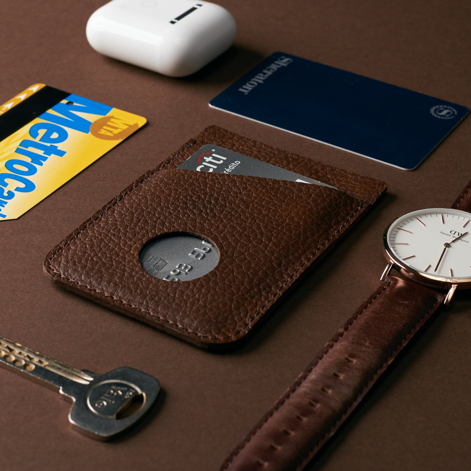 Full grain leather. Small Gear Travel Pouch 2 Brown by Capra Leather