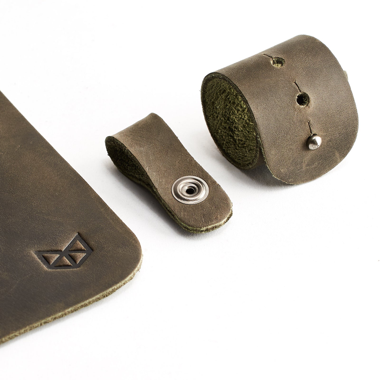 Minimalistic Green Leather Mouse Pad + Cable Organizers, Boyfriend gift, Mousepads, Personalized stationary, Custom office supplies