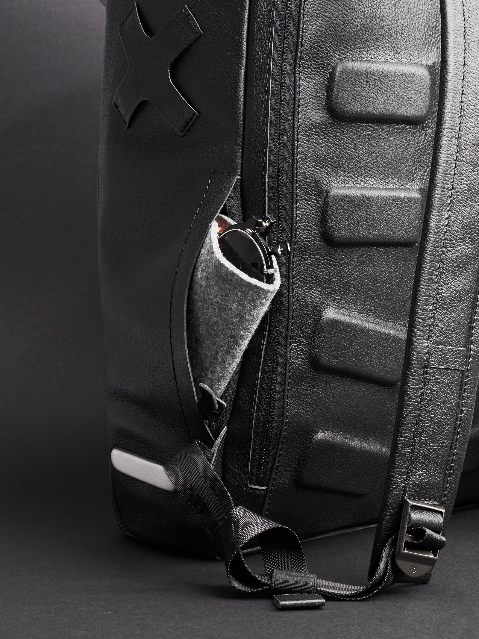 backpack black designed for bike by capra leather