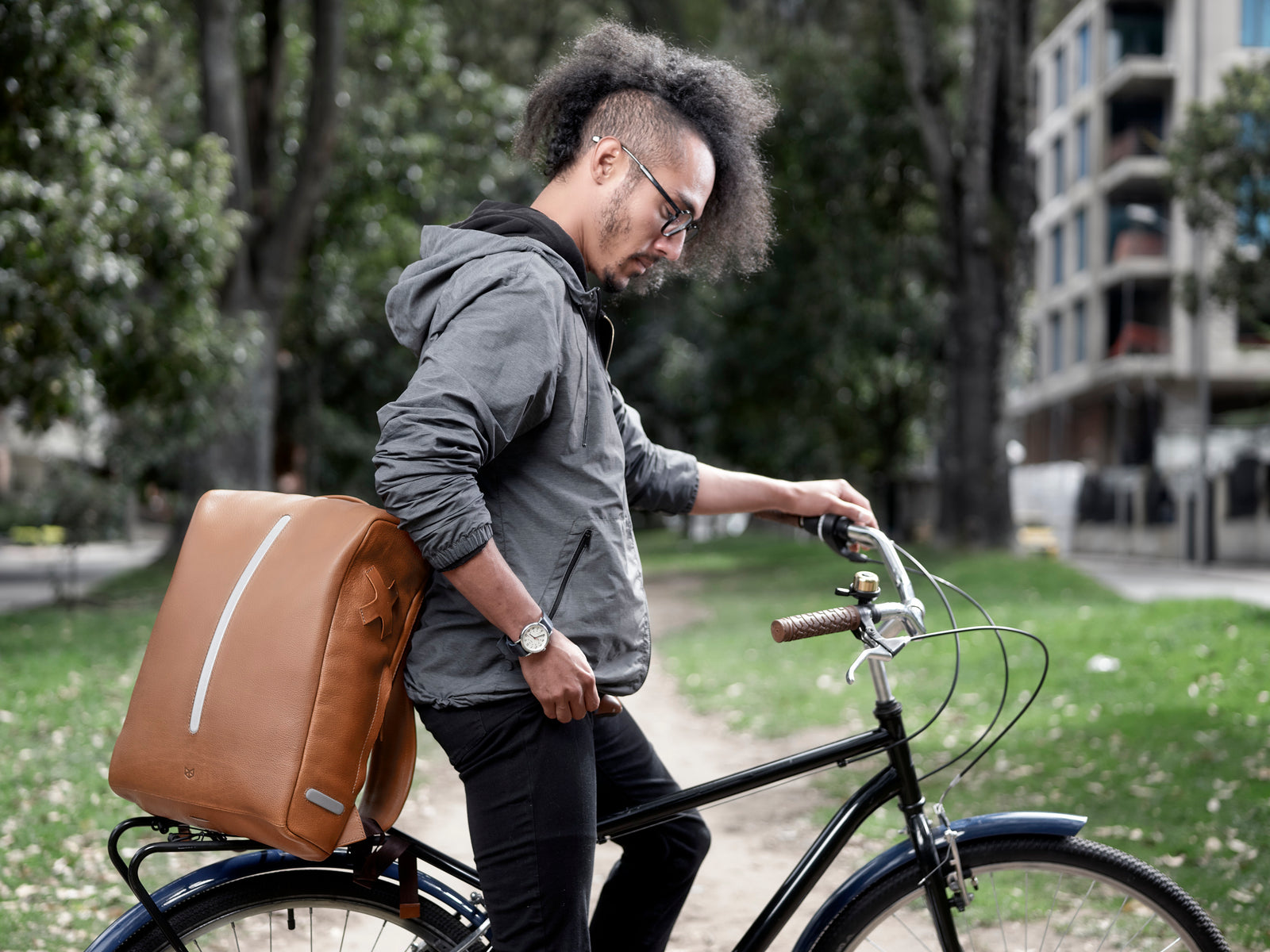 best mens commuter backpack tan by capra leather