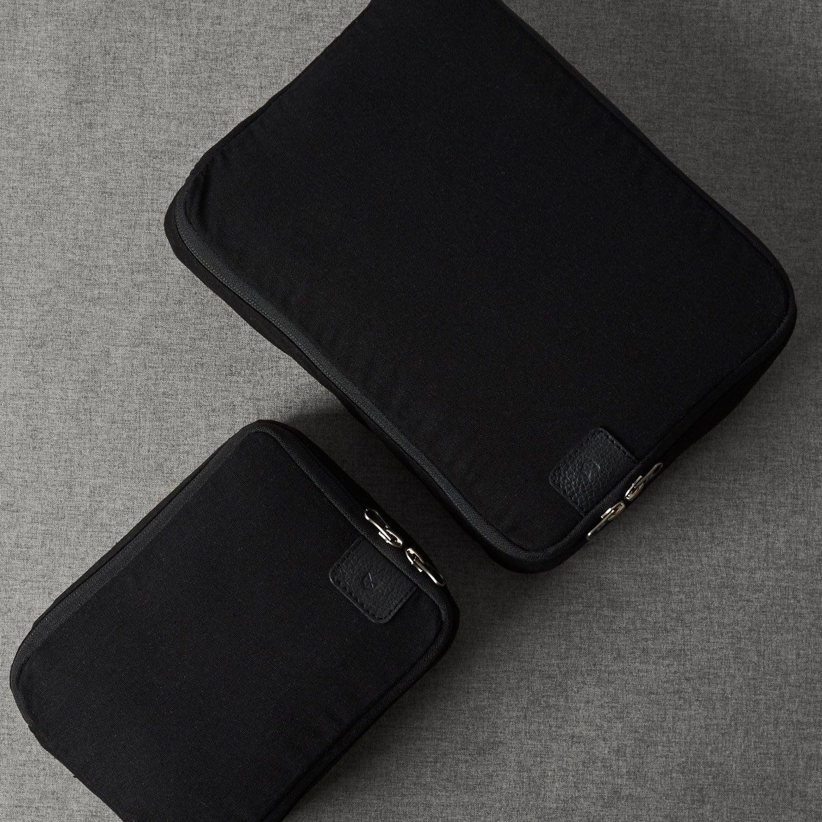 Black Linen Packing Cubes, Clothes Storage by Capra Leather