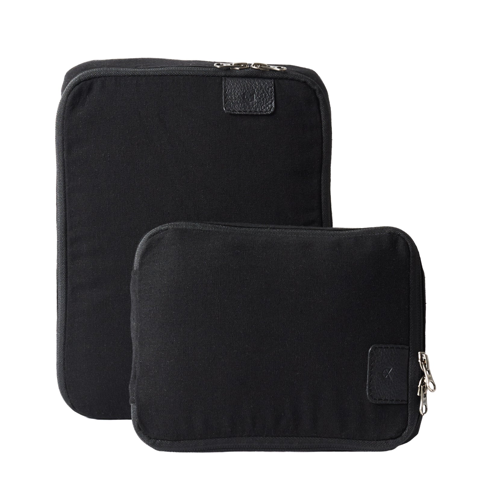 Black Linen Packing Cubes, Clothes Storage by Capra Leather