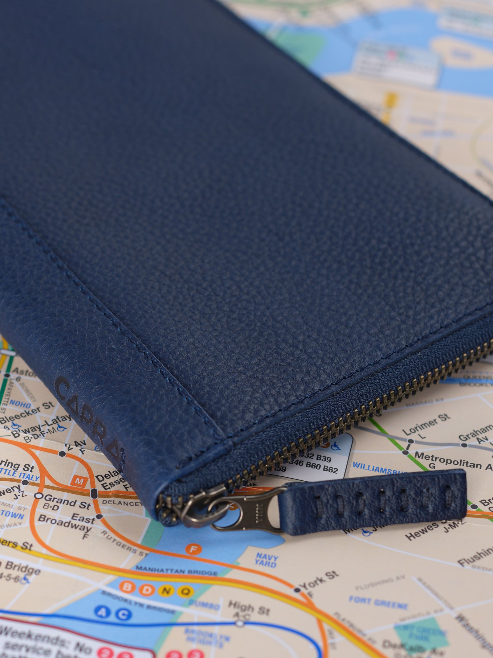 Passport holder for men navy blue by Capra Leather