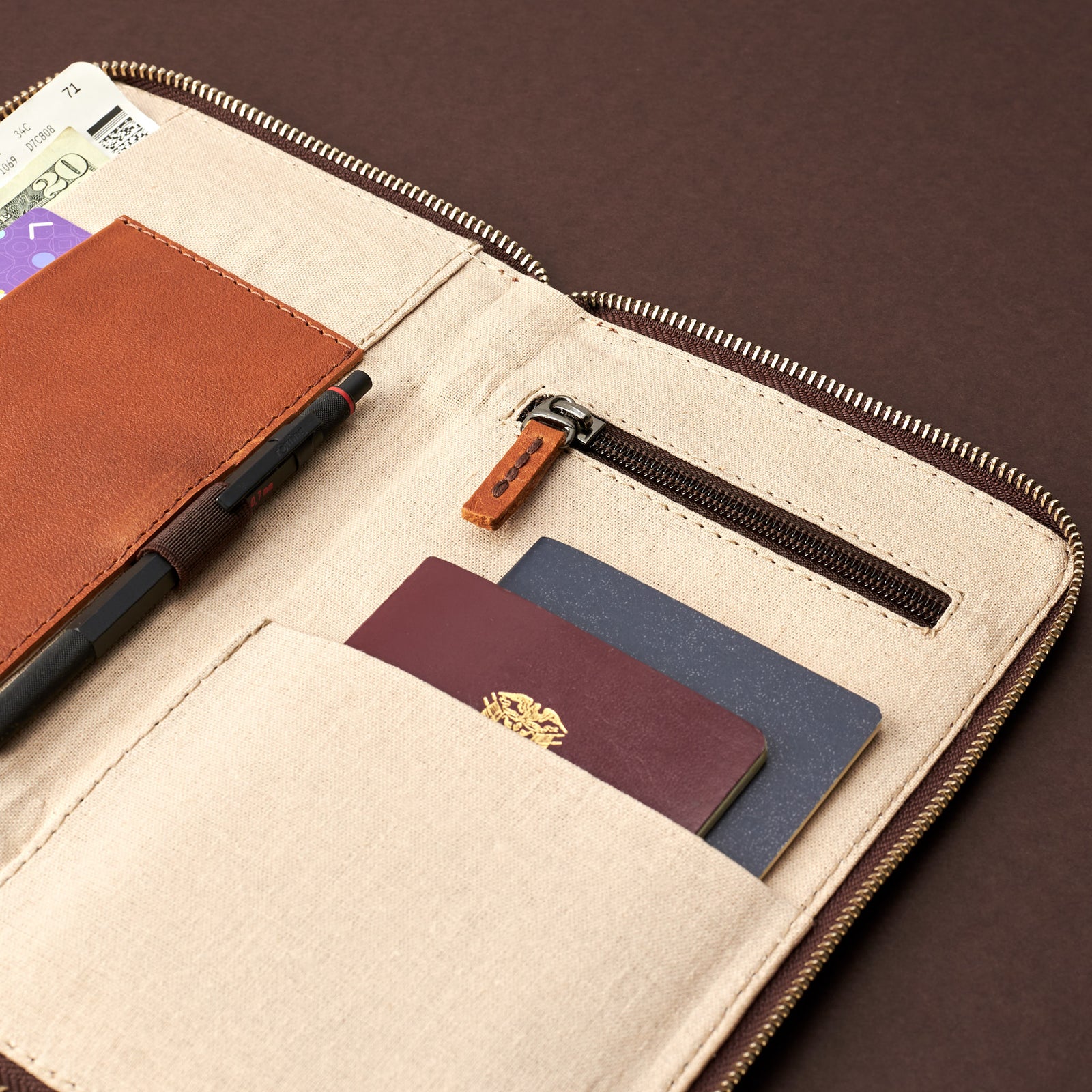 Passport carrier. Tan leather passport holder. Airport travel leather organizer accessories. Leather good craft by Capra Leather.