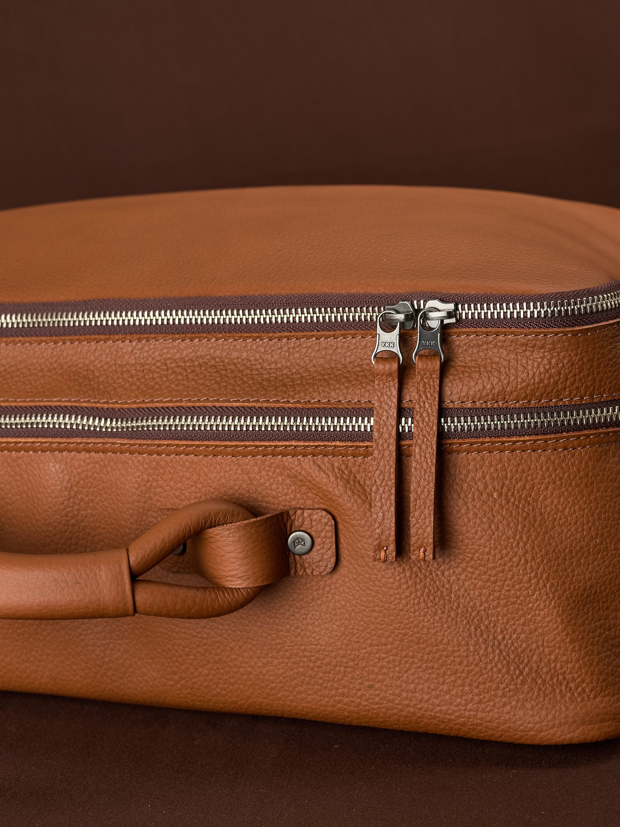 Pulled Tabs. Weekender Bag for Men Tan by Capra Leather