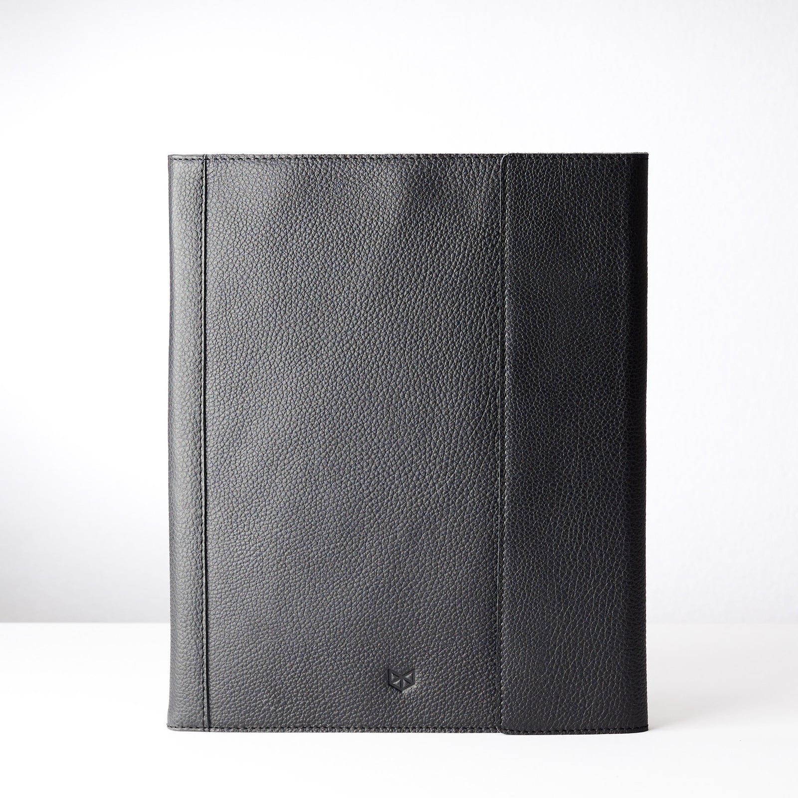 Front view. Laptop Tablet Document Portfolio Business Organizer Black by Capra Leather