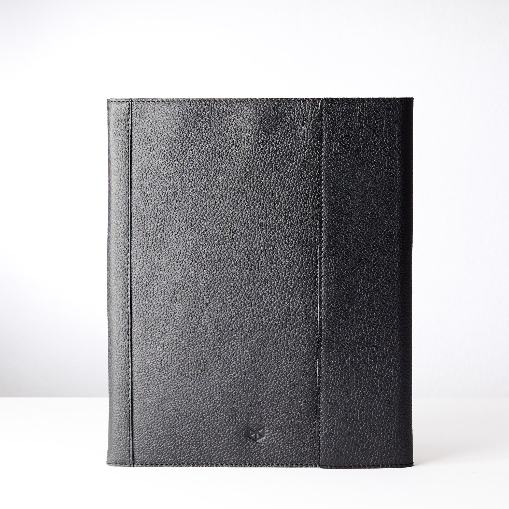 Style front view. Laptop Tablet Document Portfolio Business Organizer Black by Capra Leather