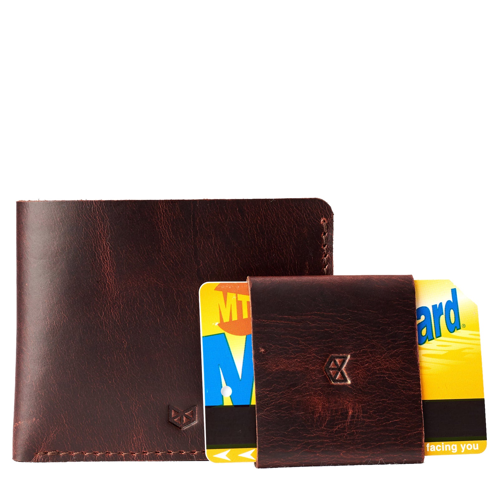 Wallet kit. Leather coñac slim wallet gifts for men handmade accessories. minimalist full grain leather thin wallet. Made by Capra Leather.