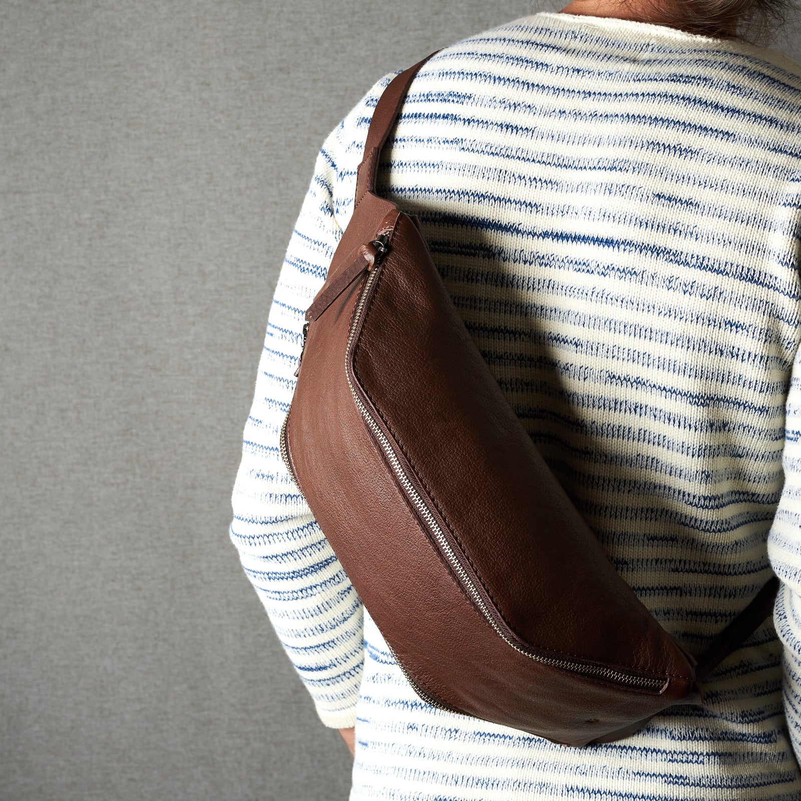 Styling. Fenek Sling Bag Brown by Capra Leather