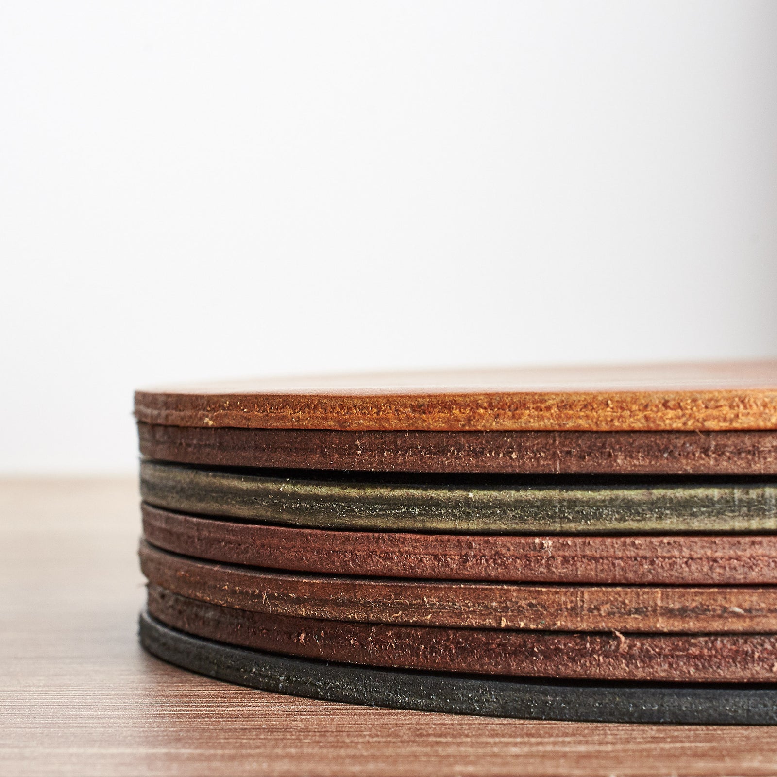 Slim coasters. Leather homepod pad, protect wood surfaces from white rings, mens cowhide coasters for apple smart speaker