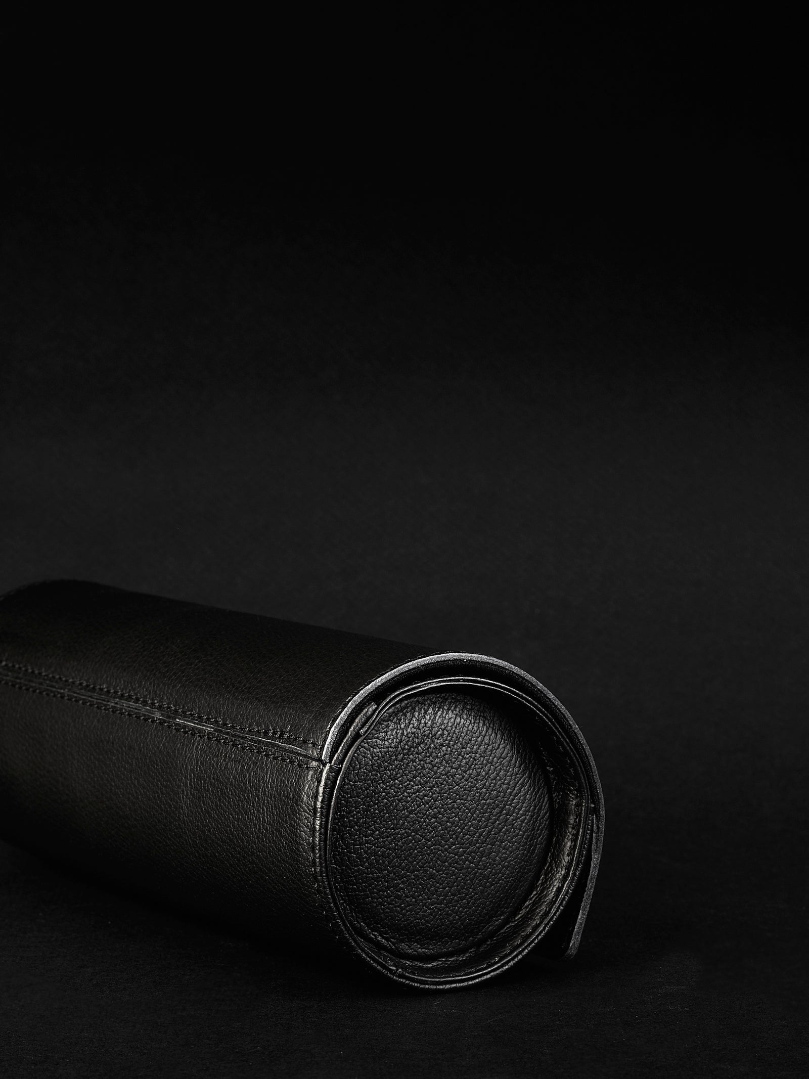 Omega black leather watch case