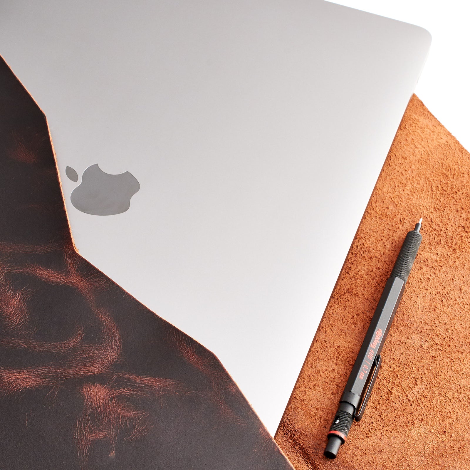 Soft interior. Red brown leather case for Macbook pro touch bar. Leather mens Apple's laptop sleeve for men
