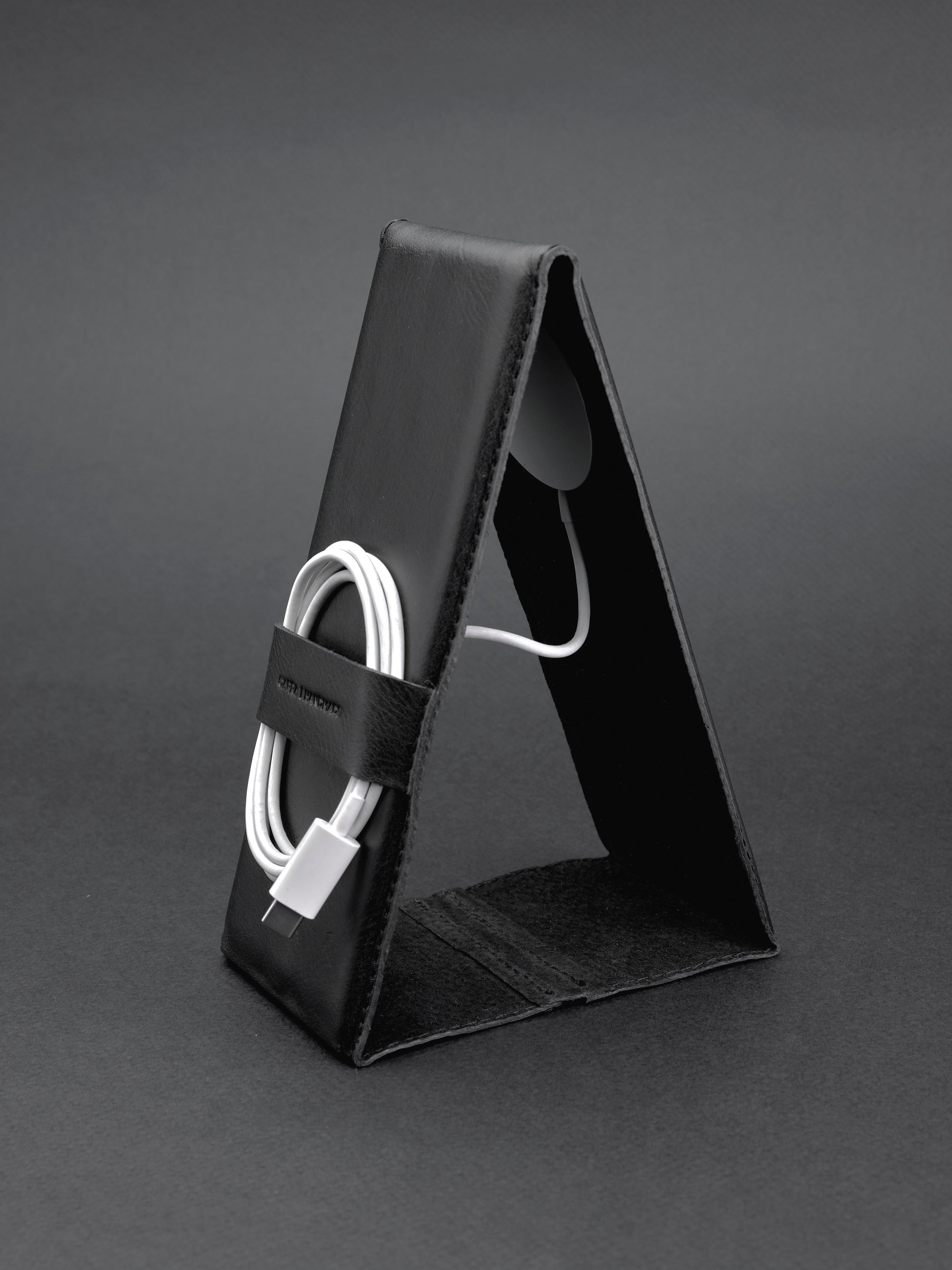 Charging stand. MagSafe iPhone Holder Stand Black by Capra Leather